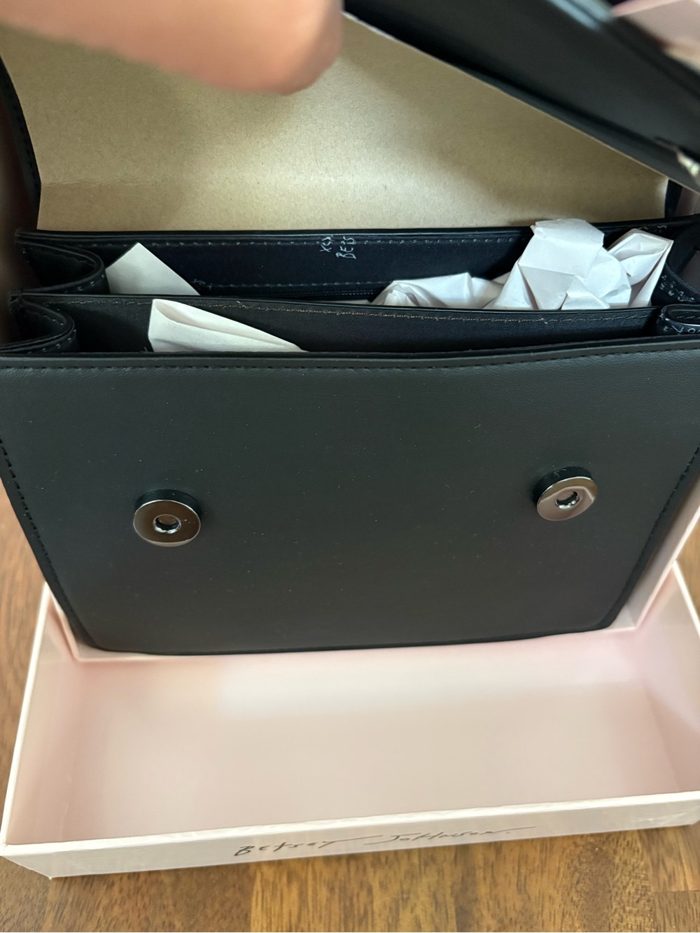 Betsey Johnson Black Satchel with Skull Charm Accents - Picture 4 of 6